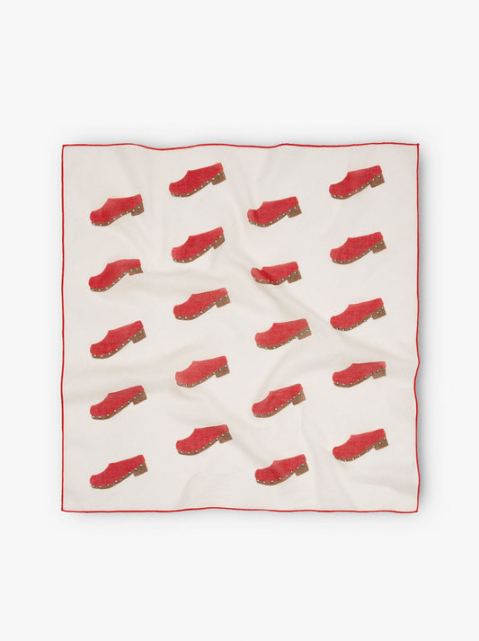 Printed Scarf Of Clogs 100% Cotton