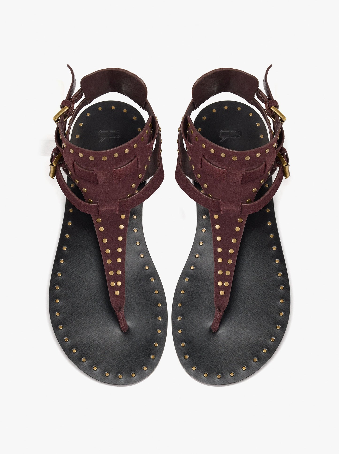 Flat Leather Sandals With Studs