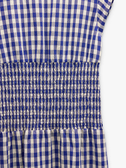 Dress With Vichy Squares With Ruched Detail
