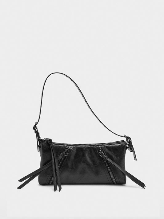 Worn-Effect Shoulder Bag