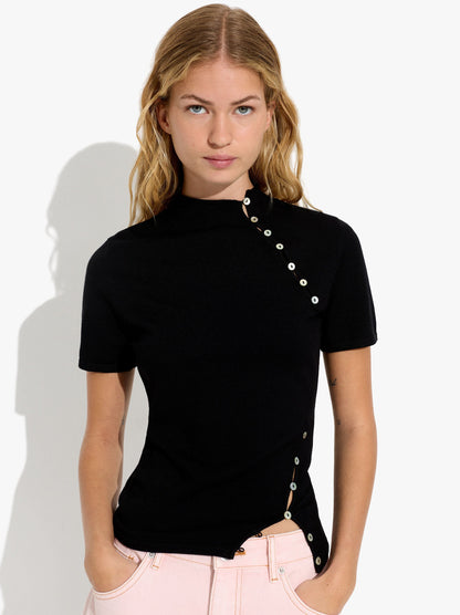Knit Sweater With Button Detail