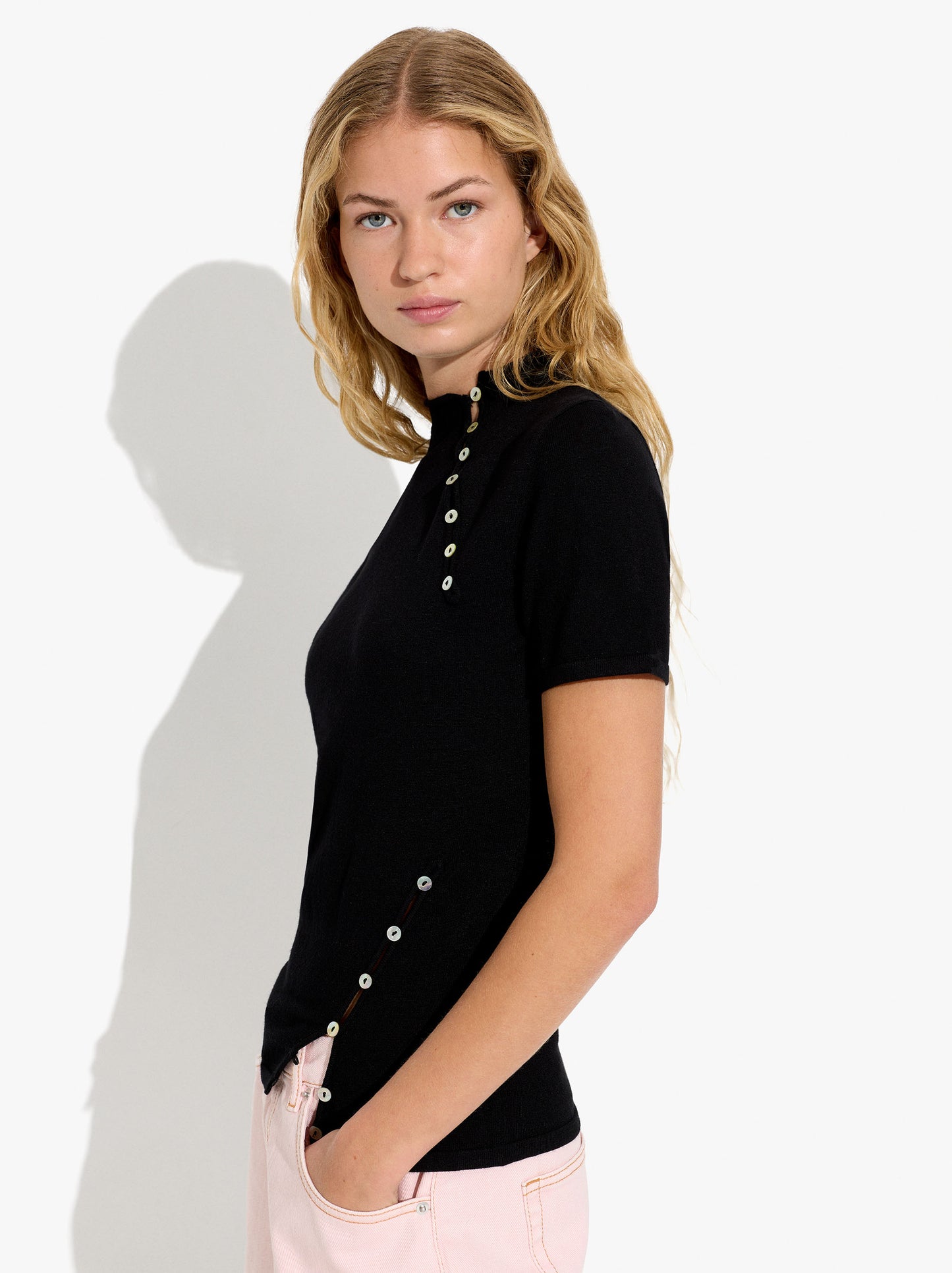 Knit Sweater With Button Detail