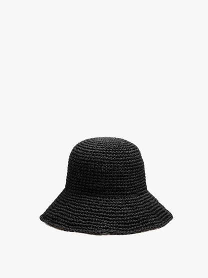 Bucket Hat With Paper Straw Effect