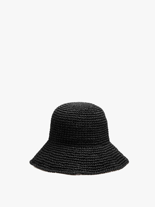 Bucket Hat With Paper Straw Effect