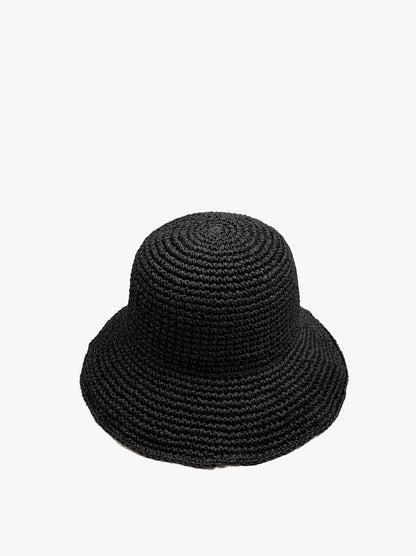 Bucket Hat With Paper Straw Effect