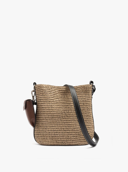 Bucket Bag Paper Straw Effect With M Strap