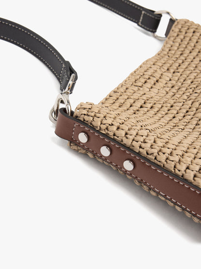Bucket Bag Paper Straw Effect With M Strap