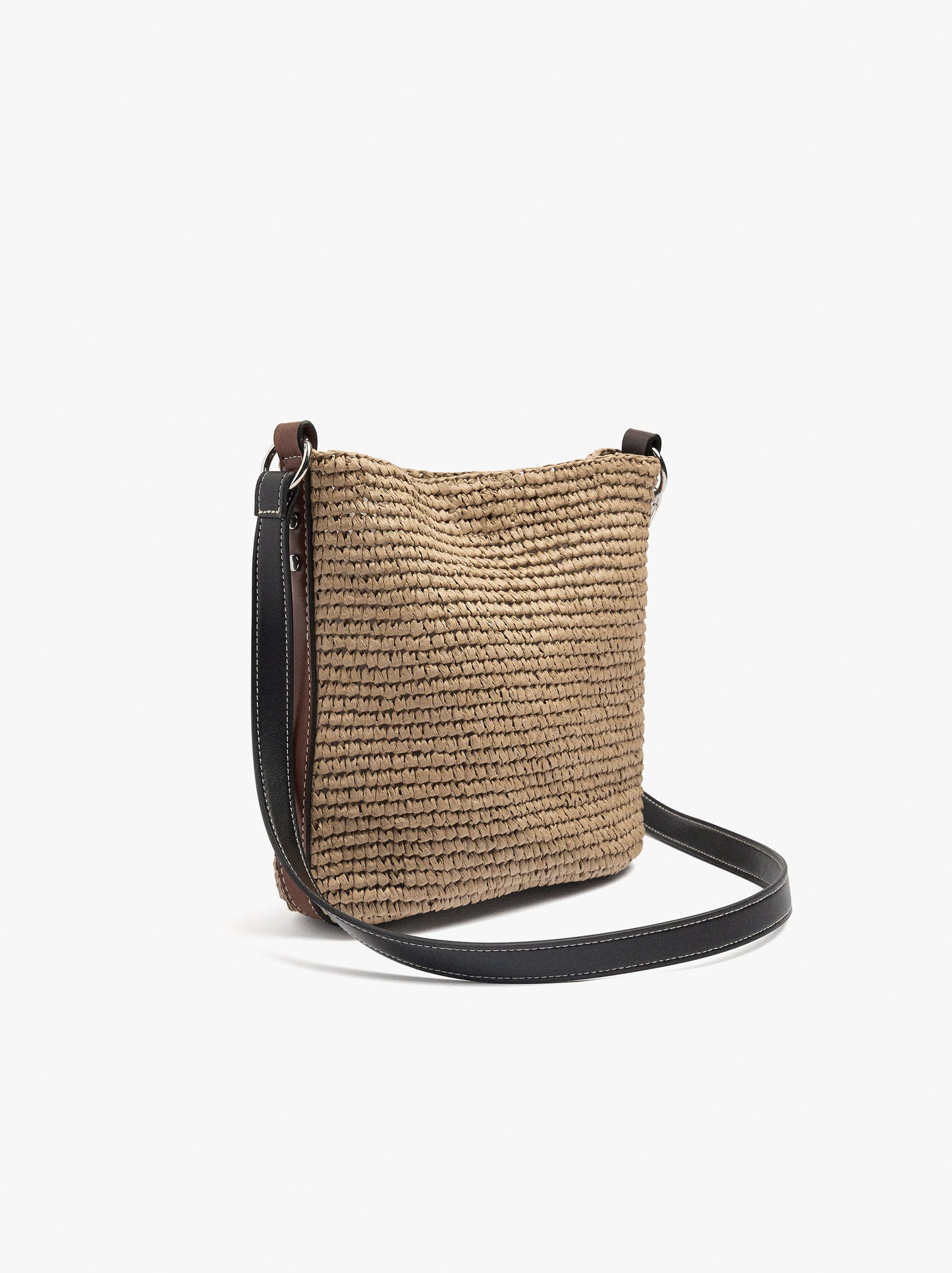 Bucket Bag Paper Straw Effect With M Strap