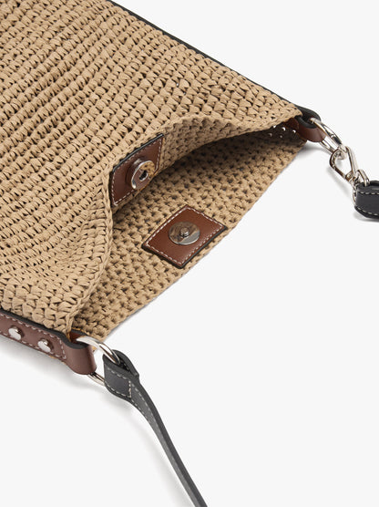 Bucket Bag Paper Straw Effect With M Strap