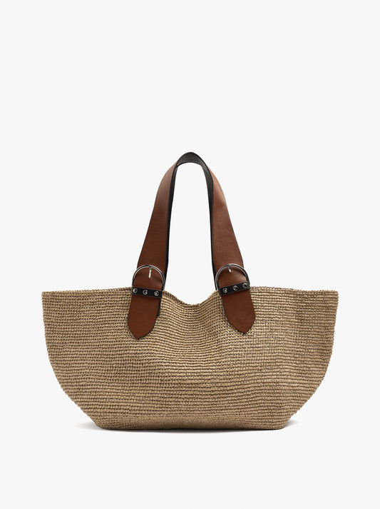 Shopper Bag With Straw Effect With Removable Bag