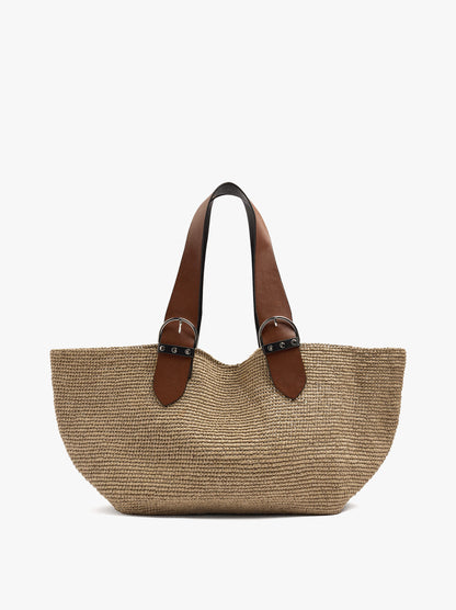 Shopper Bag With Straw Effect With Removable Bag
