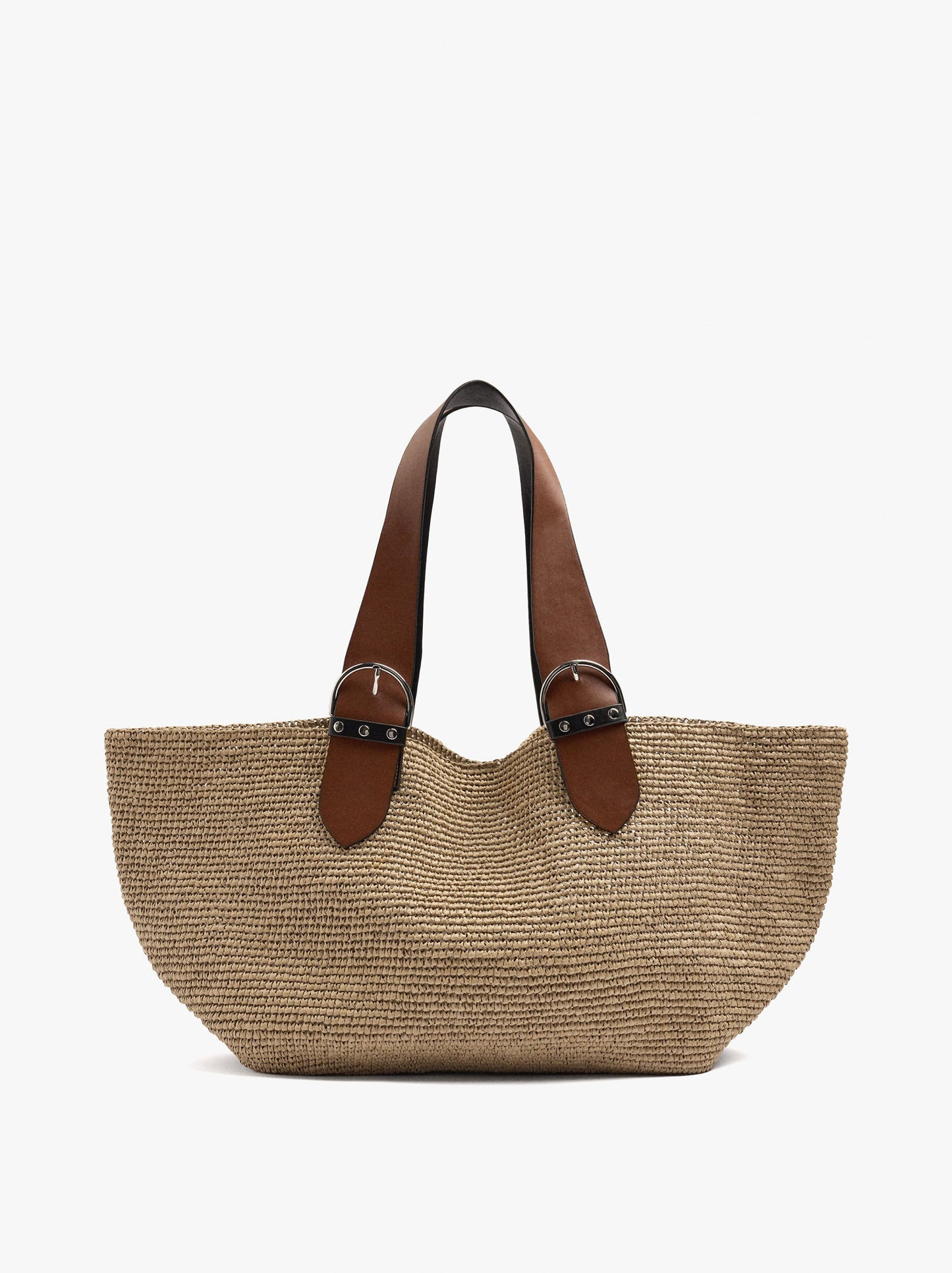 Shopper Bag With Straw Effect With Removable Bag