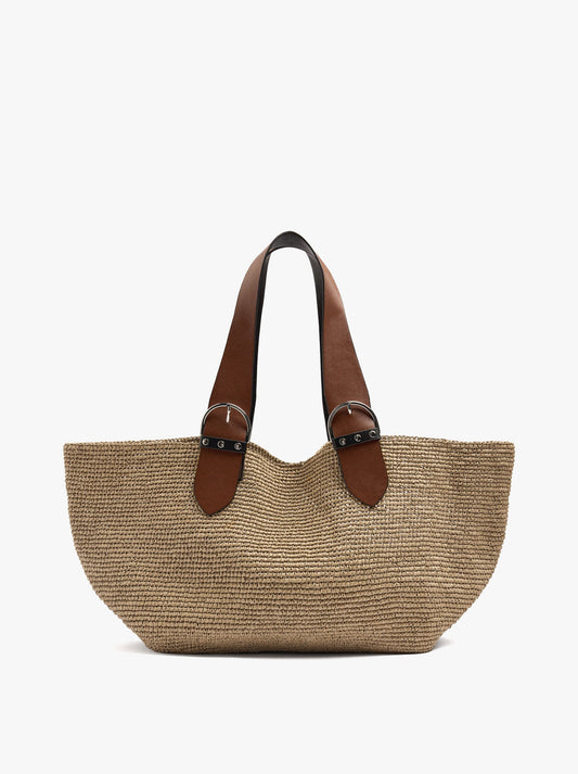 Shopper Bag With Straw Effect With Removable Bag