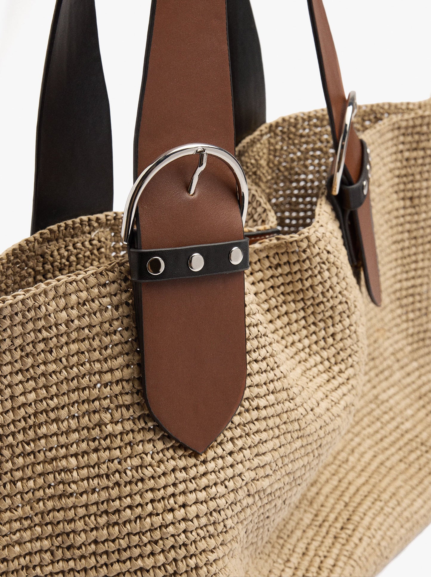 Shopper Bag With Straw Effect With Removable Bag