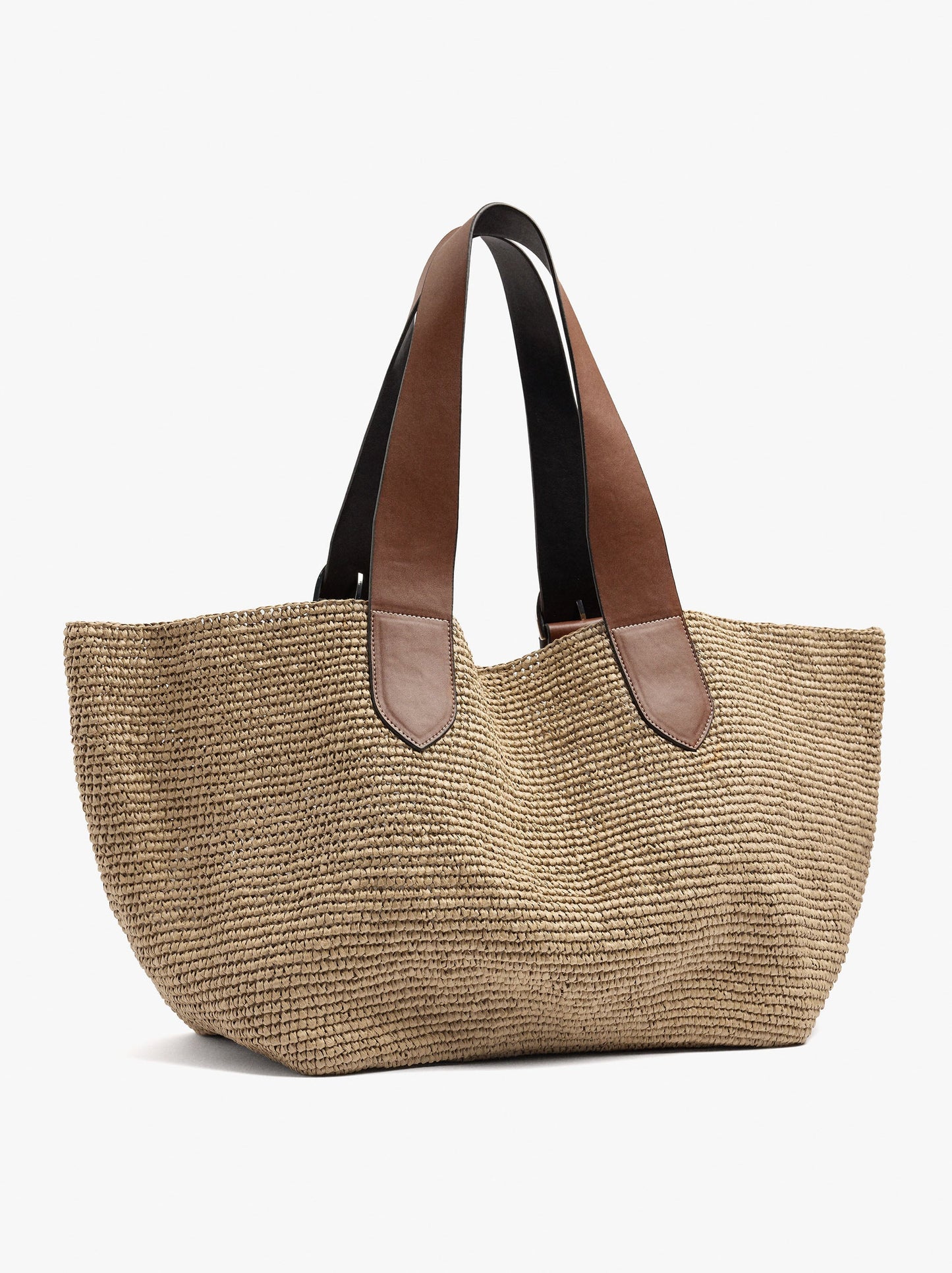 Shopper Bag With Straw Effect With Removable Bag