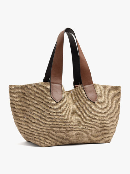Shopper Bag With Straw Effect With Removable Bag