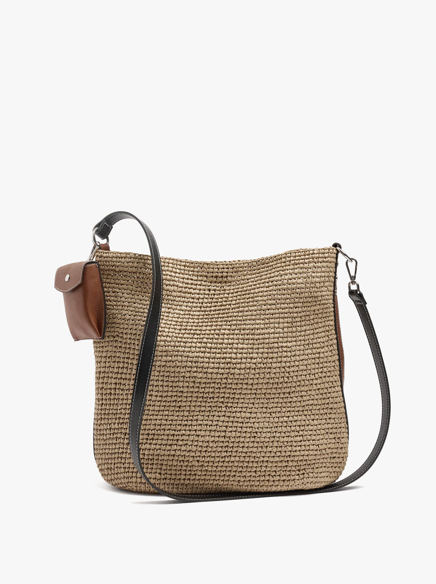 Bucket Bag Paper Straw With Pendant L
