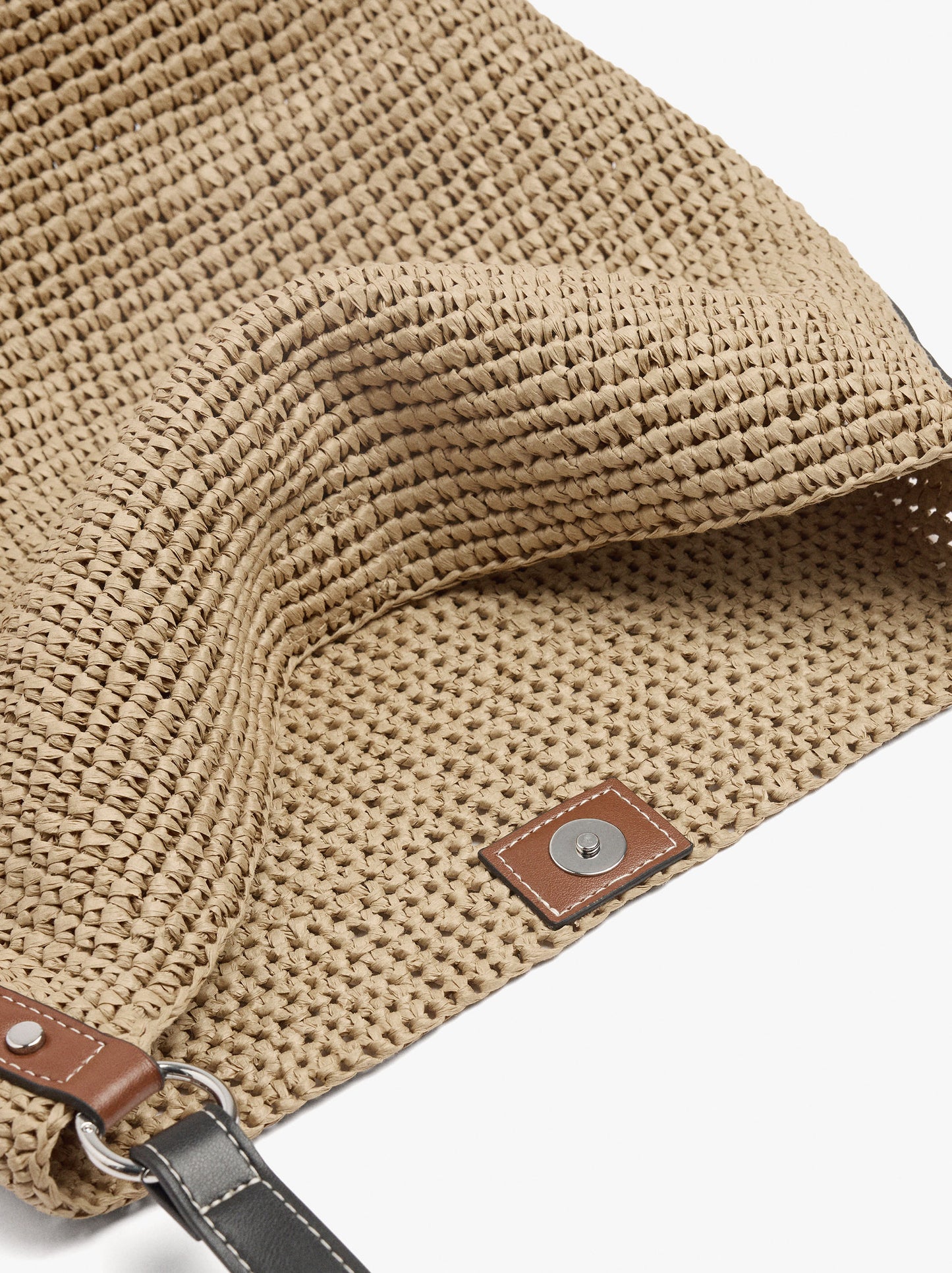 Bucket Bag Paper Straw With Pendant L