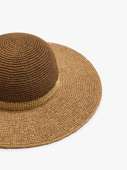 Multicolor Hat With Paper Straw Effect