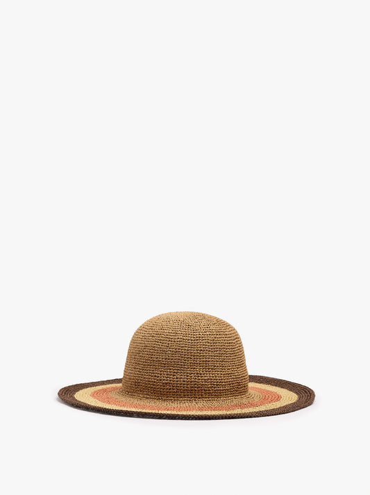 Multicolor Hat With Paper Straw Effect