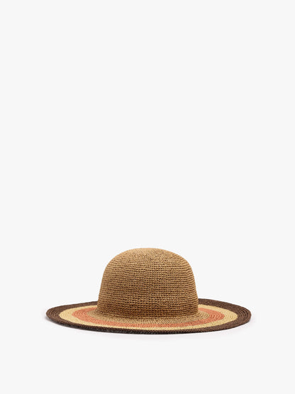 Multicolor Hat With Paper Straw Effect