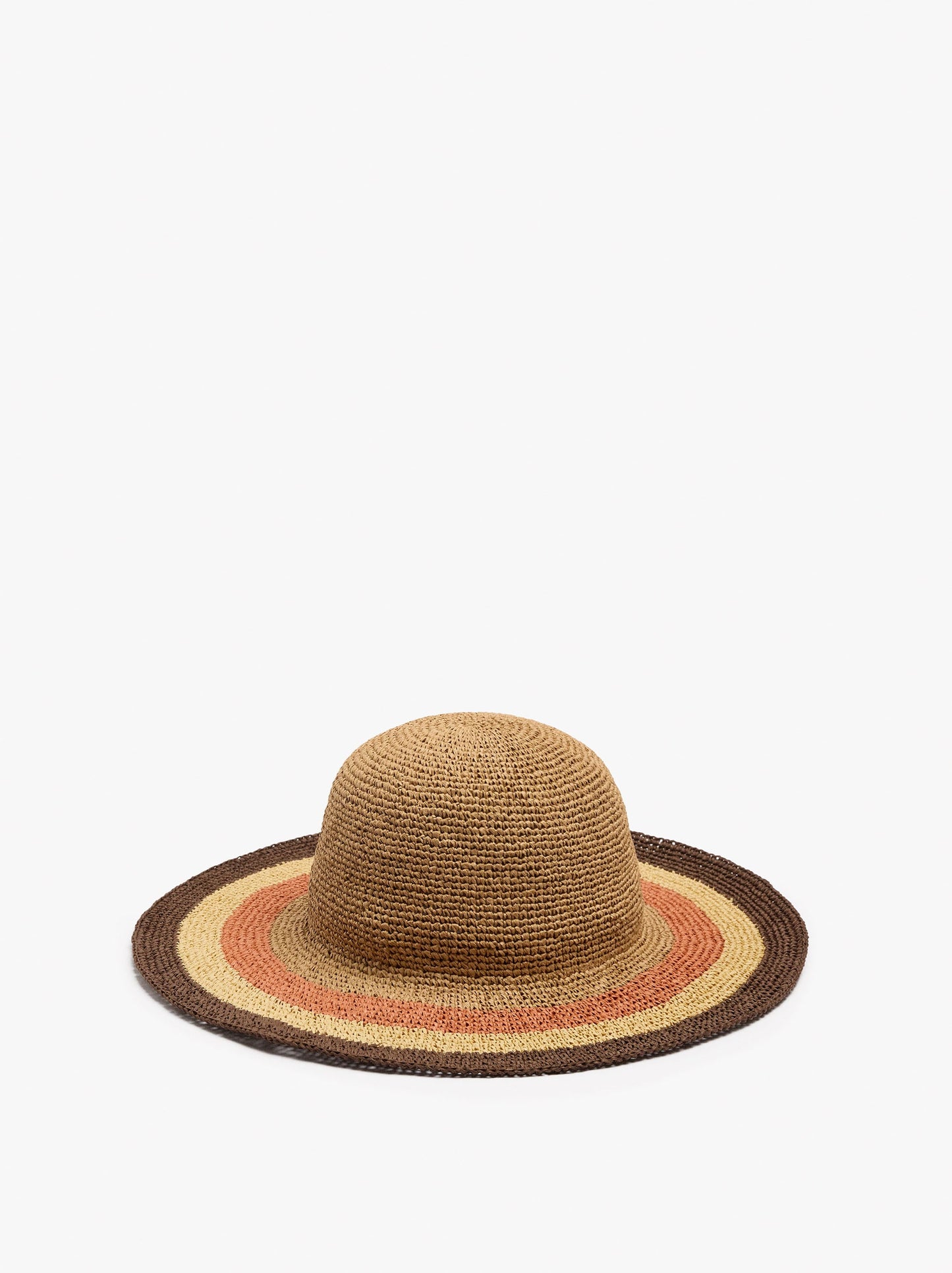 Multicolor Hat With Paper Straw Effect