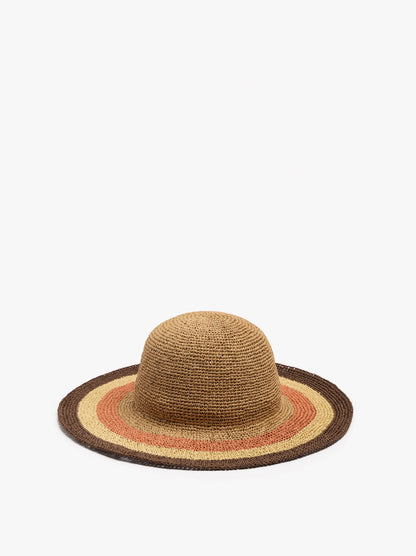Multicolor Hat With Paper Straw Effect