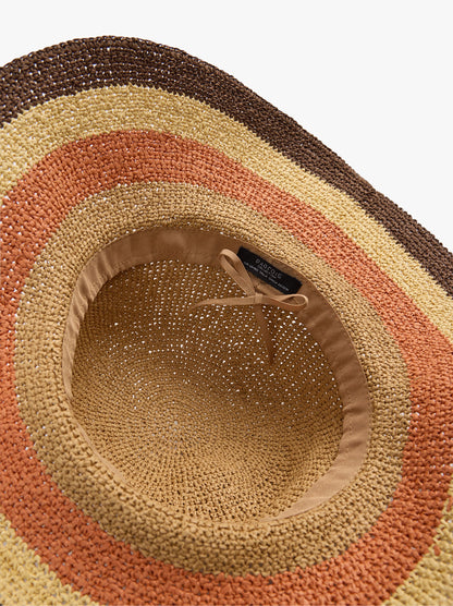 Multicolor Hat With Paper Straw Effect