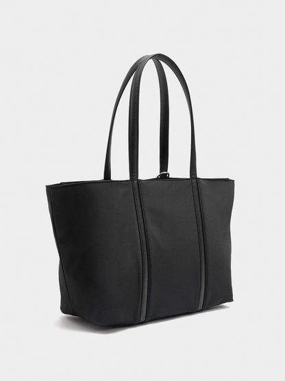 Nylon Shopper Bag With Pendant