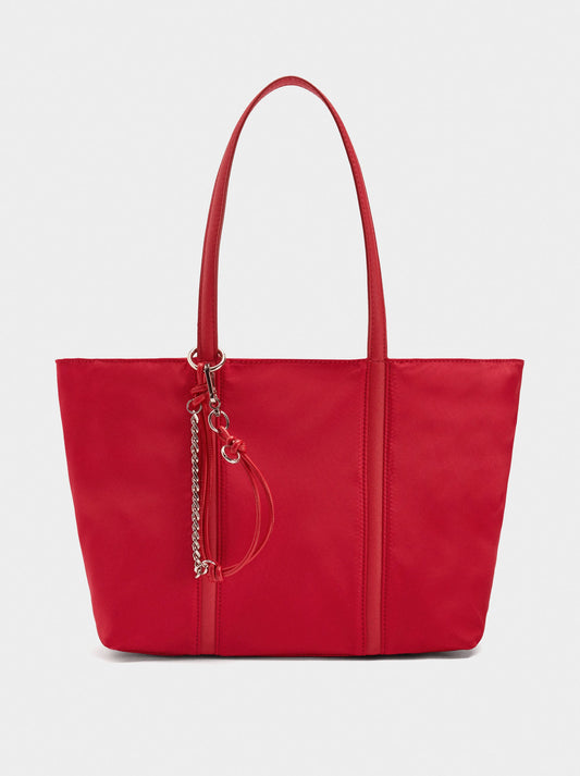 Nylon Shopper Bag With Pendant