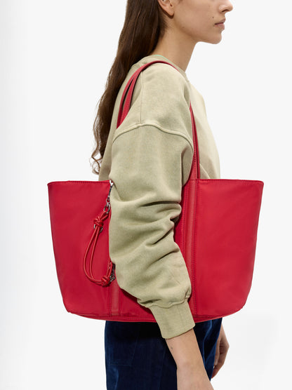 Nylon Shopper Bag With Pendant
