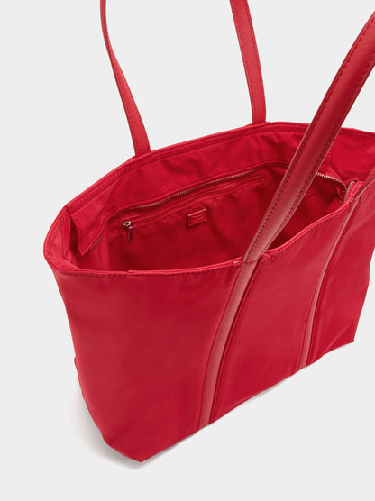 Nylon Shopper Bag With Pendant
