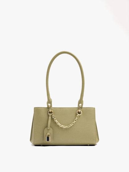 Shoulder Bag With Texture And Hanging Charm