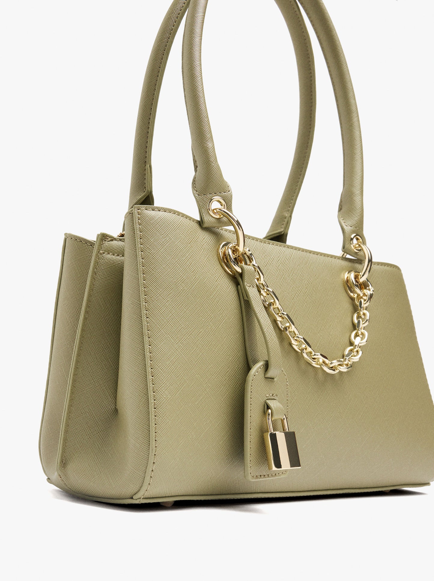 Shoulder Bag With Texture And Hanging Charm
