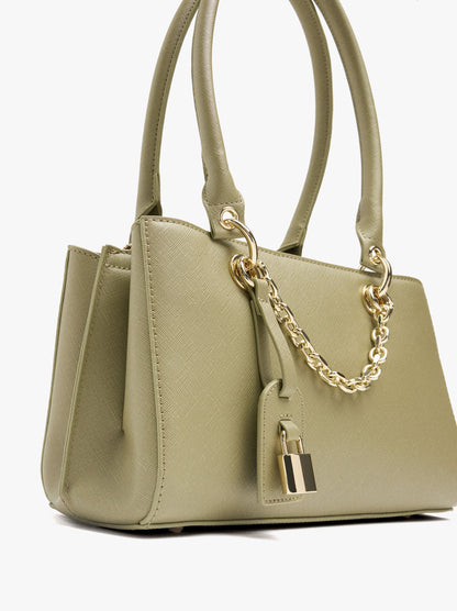 Shoulder Bag With Texture And Hanging Charm