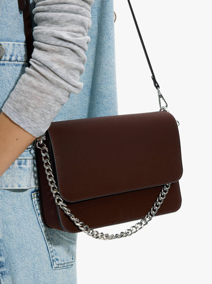 Crossbody Bag With Flap And Soft Texture
