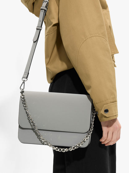 Crossbody Bag With Flap And Soft Texture