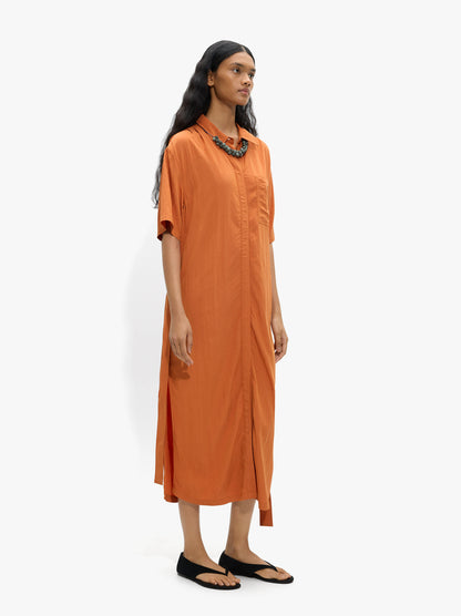 Midi Dress With Pocket And Belt