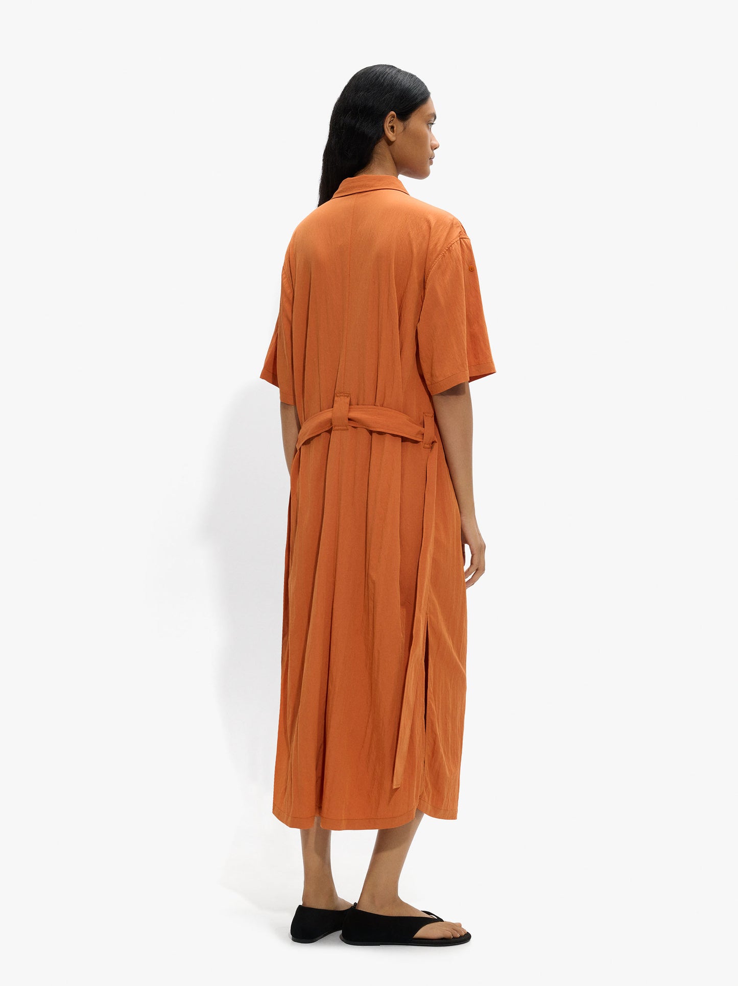 Midi Dress With Pocket And Belt