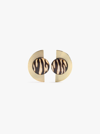 Maxi Semicircle Earrings With Resin