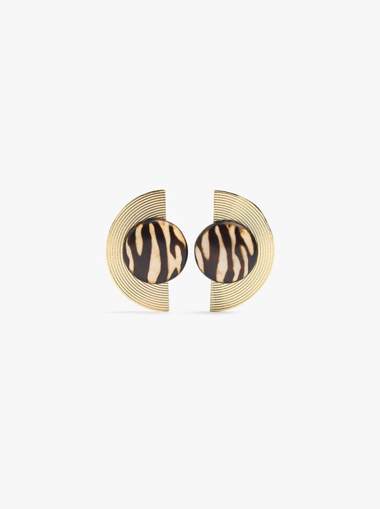 Maxi Semicircle Earrings With Resin