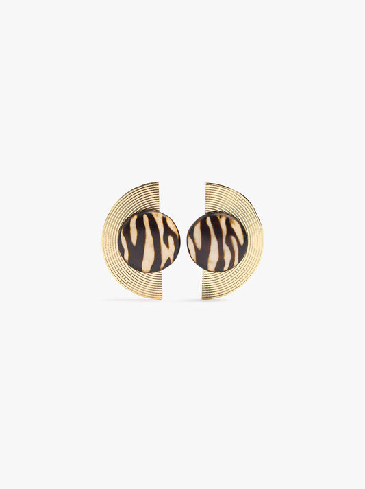 Maxi Semicircle Earrings With Resin