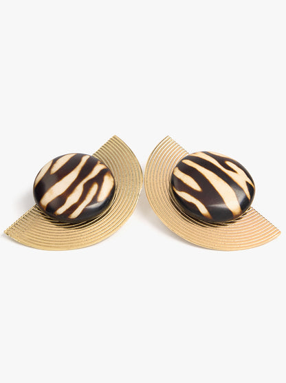 Maxi Semicircle Earrings With Resin