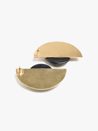 Maxi Semicircle Earrings With Resin