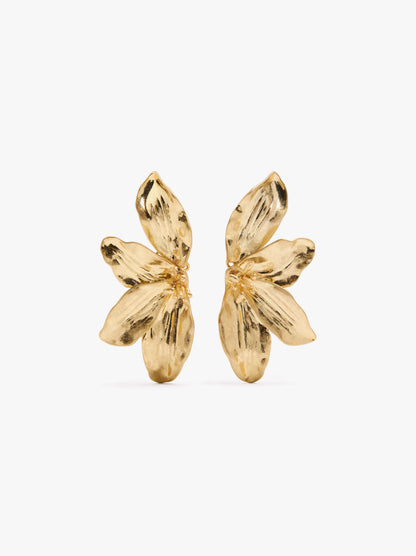 Maxi Half-Flower Earrings With Embossed Detail