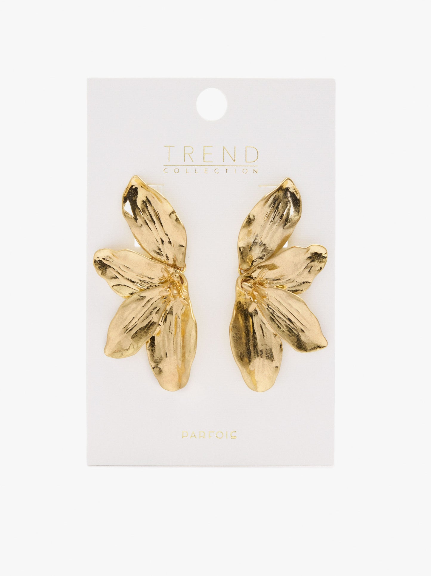 Maxi Half-Flower Earrings With Embossed Detail