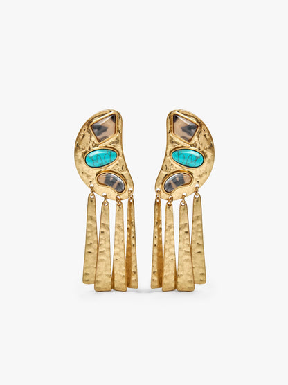 Maxi Half-Moon Earrings With Stones