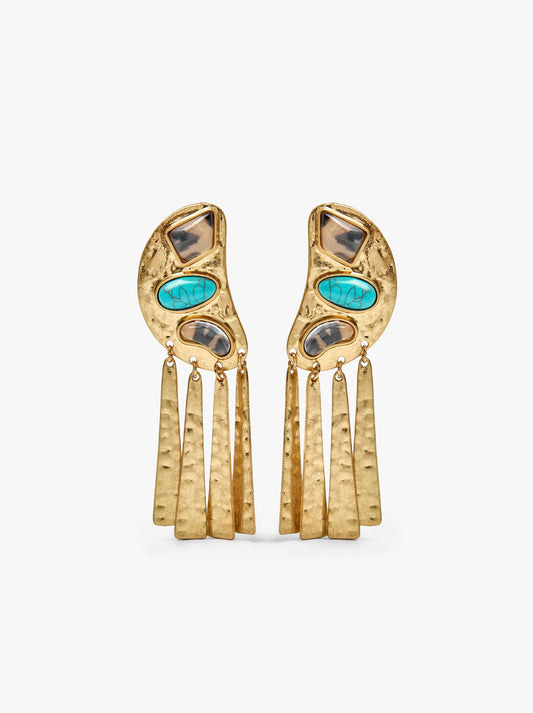 Maxi Half-Moon Earrings With Stones