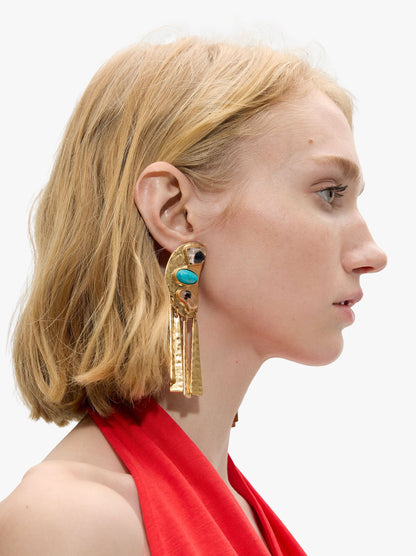 Maxi Half-Moon Earrings With Stones