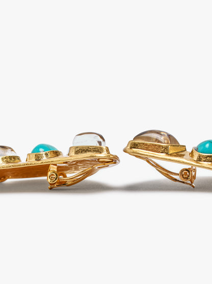 Maxi Half-Moon Earrings With Stones